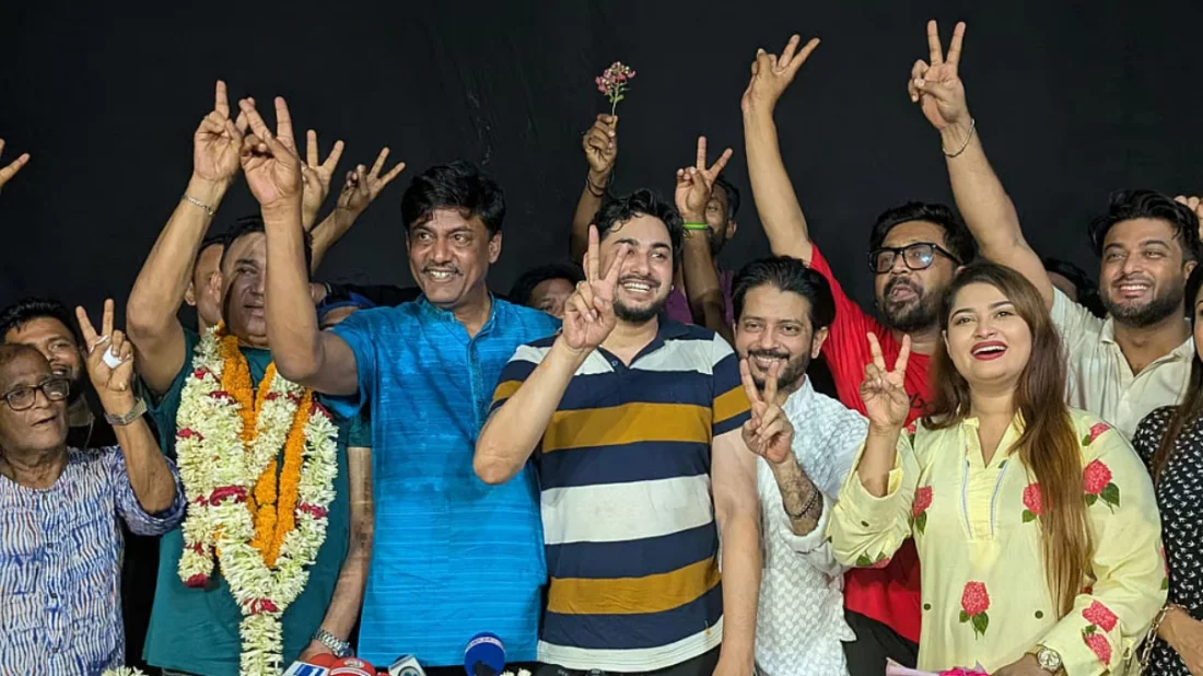 চলচ্চিত্র শিল্পী সমিতির সভাপতি শিবা সানু, সাধারণ সম্পাদক জয় চৌধুরী