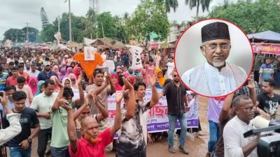 এমপি নজরুল ইসলামের বিরুদ্ধে শ্যামনগরে বিক্ষোভ, পদত্যাগের দাবি