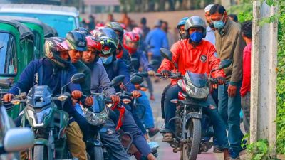 মোটরসাইকেলের সামনে নম্বর প্লেট বসানোর উদ্যোগ গ্রহণ করেছে সরকার