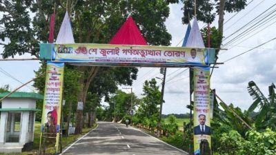 টুঙ্গিপাড়ায় জুলাই গণঅভ্যুত্থান তোরণে আগুন দেওয়ার অভিযোগ