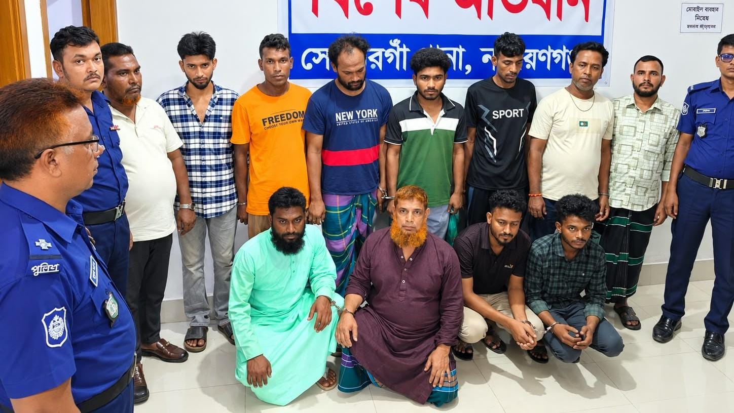 সোনারগাঁয়ে  যুবলীগ-শ্রমিকলীগ-বঙ্গবন্ধু সাংস্কৃতিক জোটের নেতাসহ গ্রেফতার-১২