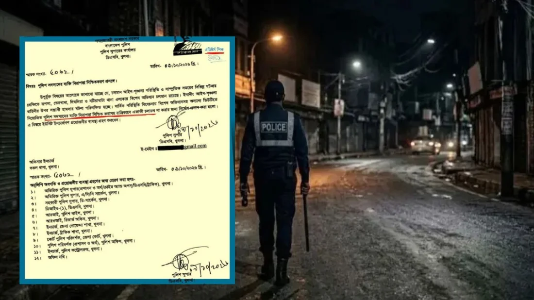 খুলনায় রাতে পুলিশ সদস্যদের একা চলাচলে নিষেধাজ্ঞা