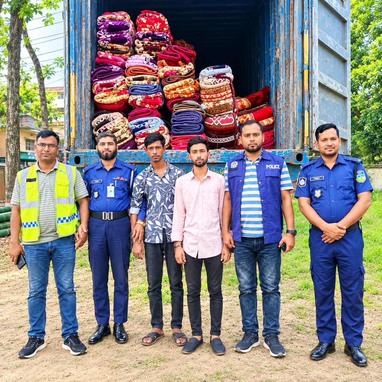 ত্রিশালে ৪০ লাখ টাকার ভারতীয় কম্বলসহ কার্গো জব্দ, গ্রেপ্তার ২