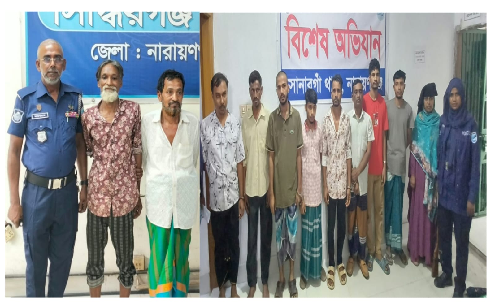 সিদ্ধিরগঞ্জে পুলিশের বিশেষ অভিযানে ইয়াবাসহ গ্রেফতার ১৪